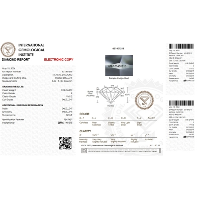 Diamante certificado IGI 0.90CT E VVS2 