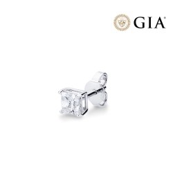 Mono pendiente Oro Blanco 18k con diamante princesa 0.50 ct GIA