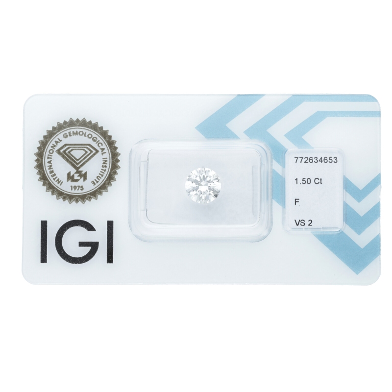 Diamante certificado IGI 1.50 CT F VS2 