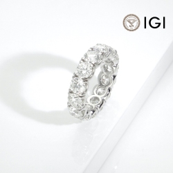 Anillo Oro Blanco 18k con diamantes naturales certificados IGI 0.50 CT