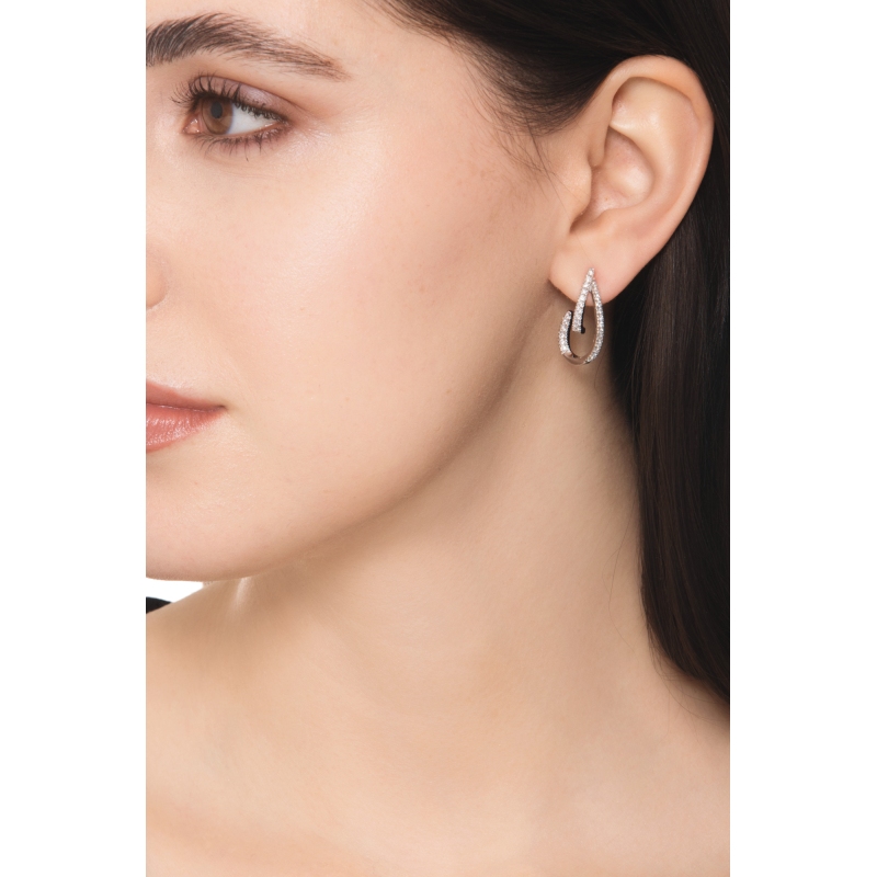 Pendientes gota abierta en oro blanco 750 con diamantes