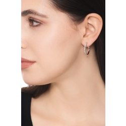 Pendientes aros en oro blanco 18k con diamantes 2