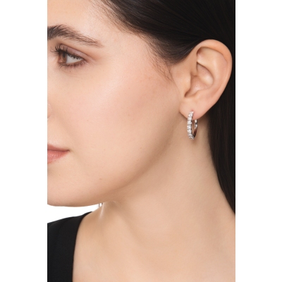 Aros en oro blanco 18k con diamantes