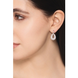 Pendientes de gota en oro blanco 18k con diamantes 2