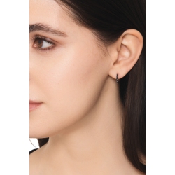 Pendiente mono de aro en oro blanco de 18 quilates con diamantes negros 2