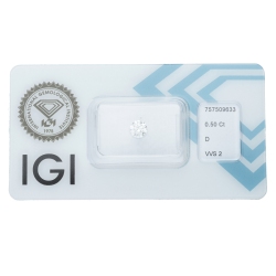 Diamante certificado IGI 0.50 CT D VVS2 