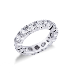 Anillo Eternity Oro Blanco 18k con diamantes certificados IGI 0.30 CT