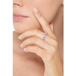 Anillo oro blanco 18 quilates con zafiros rosas tallados en forma de corazón  2