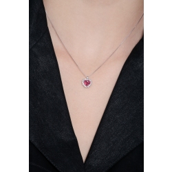 Collar de oro blanco de 18K con rubí  2