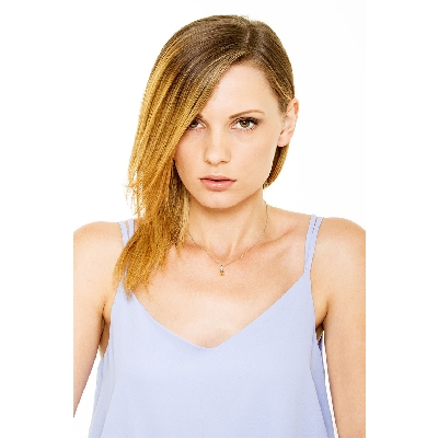 Collar en Oro Blanco 18k con Citrino y Diamantes