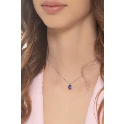 Collar oro blanco 18k tanzanita ovalada  2