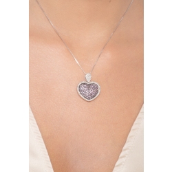 Collar en oro blanco de 18k con colgante en forma de corazón 2