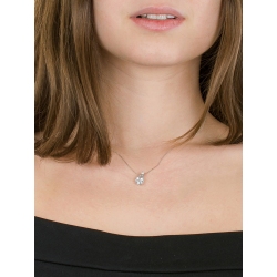 Collar en oro blanco 18k con diamante y aguamarina 2