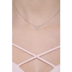 Collar oro blanco 18k en forma de corazón con diamantes 2