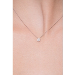 Collar con Colgante Ilusión en Oro Blanco 18k y Diamantes 2