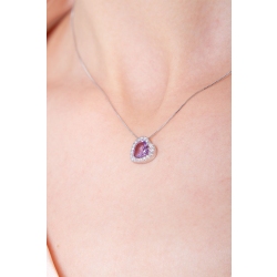 Collar de oro blanco de 18k con una amatista 2