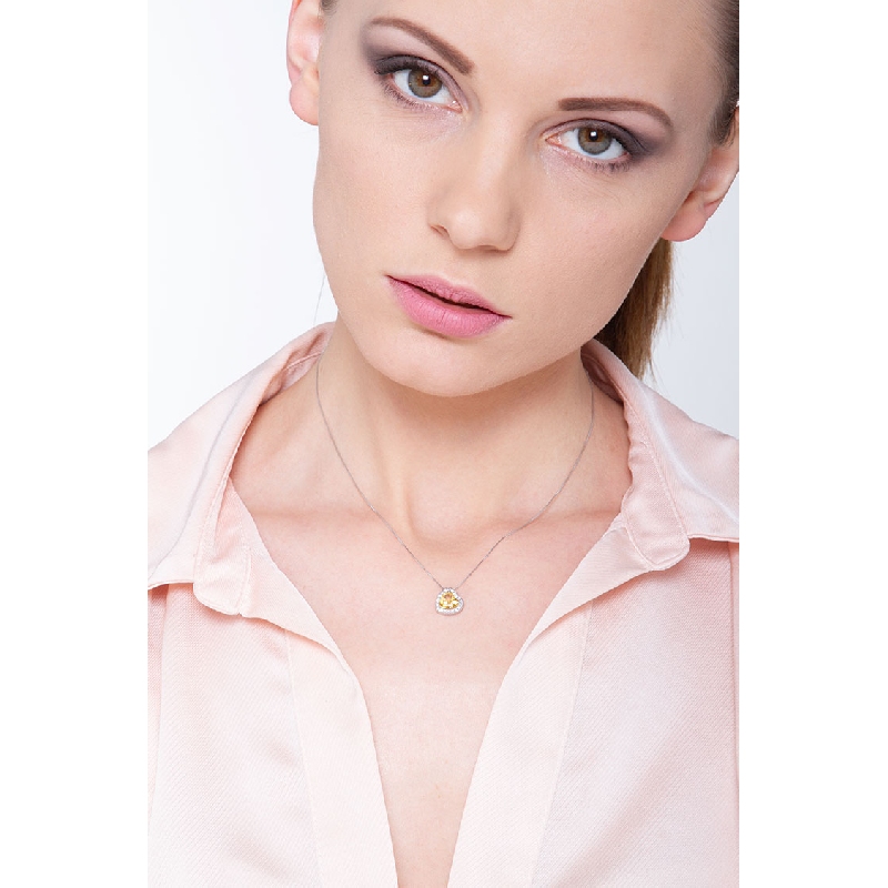 Collar De Corazón De Citrino oro 18k y diamantes Collar De Corazón De Citrino oro 18k y diamantes