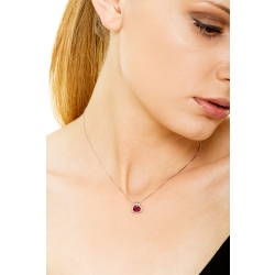 Collar en oro blanco de 18k con rubí y diamantes 2