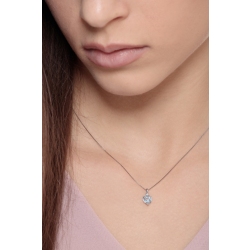 Collar oro blanco 18 quilates corazón de aguamarina  2