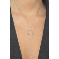 Collar Círculo de Estrellas en Oro Blanco 18k y Diamantes 2