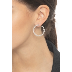 Pendientes de aro oro blanco 18k con Diamantes 2