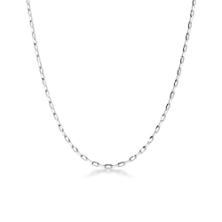 Cadena roló en oro blanco 18k, 50 cm