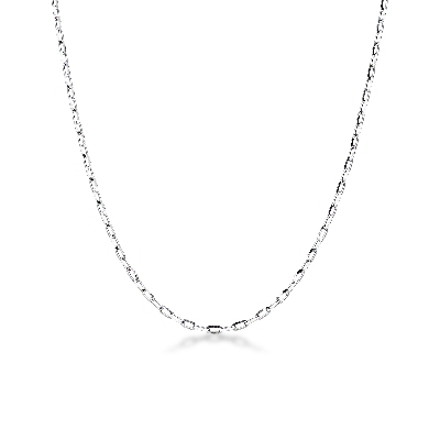 Cadena roló en oro blanco 18k, 50 cm