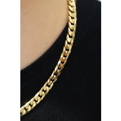 Collar de eslabones tipo groumette en oro amarillo 18k, cm 50 2
