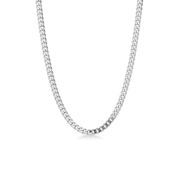 Collar groumette en oro blanco de 18k, 60 cm