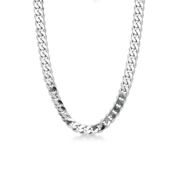 Collar en oro blanco 18k con eslabones 60 cm