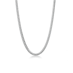 Cadena cubana de oro blanco de 18 k cm 50