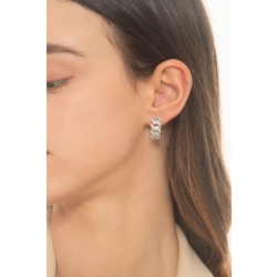 Pendientes mujer Cuban Link en oro blanco 18k con diamantes 2