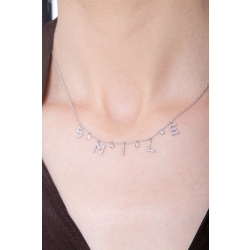 Collar letras SMILE oro blanco y diamantes 2