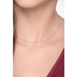 Collar en oro blanco de 18 quilates, de 40 cm, con diamantes 2
