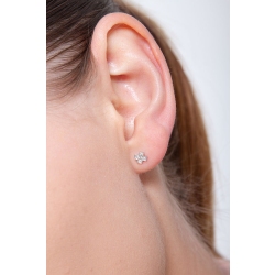 Pendientes en forma de cruz en oro blanco de 18k con diamantes 2
