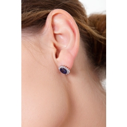 Pendientes en oro blanco 18k con zafiros azules 2