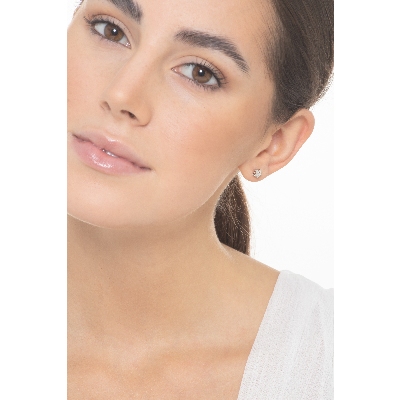 Pendientes estrella con diamantes Oro Blanco 18k