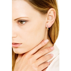 Pendientes en oro blanco 18K con citrino y diamantes 2