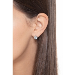 Pendientes en oro blanco de 18K con aguamarina corazón 2