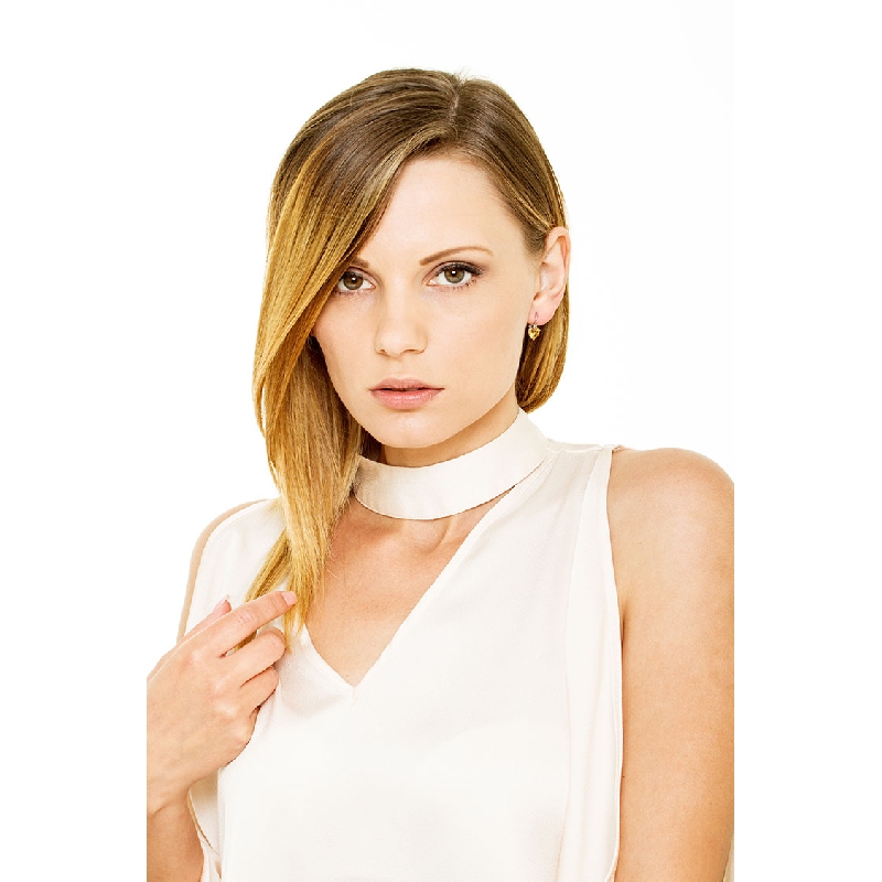 Pendientes de oro blanco de 18k con citrino y diamantes Pendientes de oro blanco de 18k con citrino y diamantes