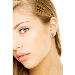 Pendientes mariposa en oro blanco 750 con pavé de diamantes 2