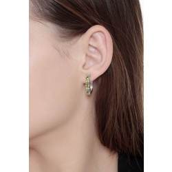 Pendientes en oro blanco de 18k con peridotos y diamantes 2