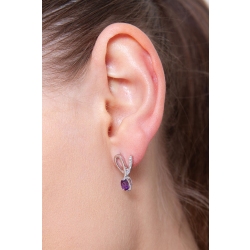 Pendientes en oro blanco 18K con amatistas y diamantes 2