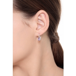 Pendientes de oro blanco de 18k con amatistas y diamantes 2