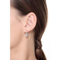 Pendientes de gancho en oro blanco con aguamarinas y diamantes 2