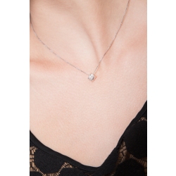 Collar oro blanco 18k con brillante ct 0,30 2
