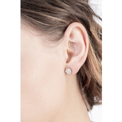 Pendientes illusion de oro blanco 18 quilates con un pavé de diamantes 2