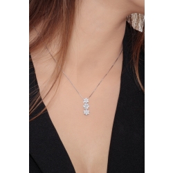 Collar de 3 colgantes en oro blanco de 18k con diamantes 2