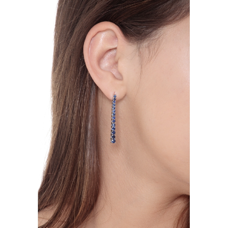 Pendientes tennis or 18 quilates con zafiros azules Pendientes tennis or 18 quilates con zafiros azules