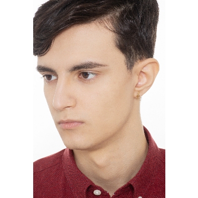 Mono pendiente de oro amarillo de 18 quilates con clave de sol, 12 mm